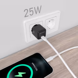 AISENS ASCH-25W1P013-BK chargeur d'appareils mobiles Universel Noir Secteur Charge rapide Intérieure - Vue supplémentaire 5