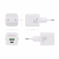 AISENS ASCH-25W2P014-W chargeur d'appareils mobiles Universel Blanc Secteur Charge rapide Intérieure - Vue supplémentaire 4