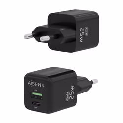 AISENS ASCH-25W2P015-BK chargeur d'appareils mobiles Universel Noir Secteur Charge rapide Intérieure