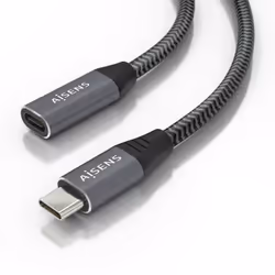 AISENS A107-0760, 0,5 m, USB C, USB C, USB 3.2 Gen 2x2, 20000 Mbit/s, Gris