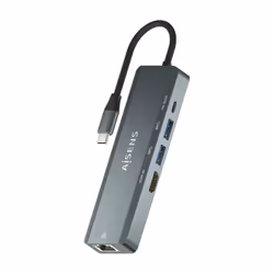 AISENS ASUC-5P011-GR, Avec fil, USB 3.2 Gen 1 (3.1 Gen 1) Type-C, 100 W, 10,100,1000 Mbit/s, IEEE 802.3, IEEE 802.3ab, IEEE 8 ...