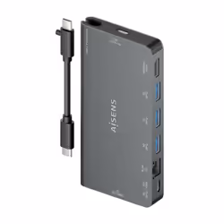 AISENS ASUC-8P015-GR station d'accueil Avec fil USB 3.2 Gen 1 (3.1 Gen 1) Type-C Gris