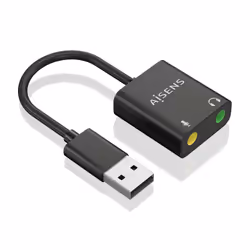 AISENS A106-0769 changeur de genre de câble USB-A 2x 3.5 mm Noir