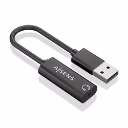 AISENS A106-0770 changeur de genre de câble USB-A 3,5 mm Noir
