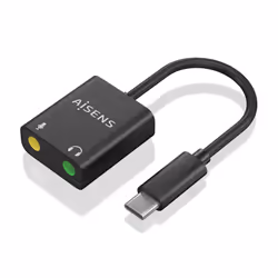 AISENS A109-0767, USB-C, 2x 3.5 mm, 0,1 m, Noir