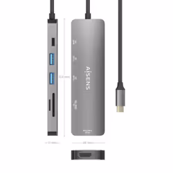 AISENS ASUC-6P016-GR station d'accueil Avec fil USB 3.2 Gen 1 (3.1 Gen 1) Type-C Gris - Vue supplémentaire 4