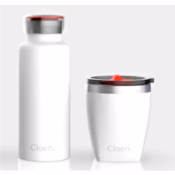 Cloen | Ensemble de bureau | Bouteille d'eau de sport en acier inoxydable avec tasse thermos | Thermos à triple isolation pour 12 heures de boisson chaude et 24 heures de froid | Sans BPA | Capacité de 500 ml