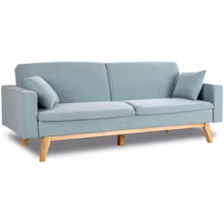 Caractéristiques : SOFA LIT 3 PLACES DESIGN NORDIQUE ET FONCTIONNEL Siège 3 places, lit 2 places. Comprend deux coussins dans ...