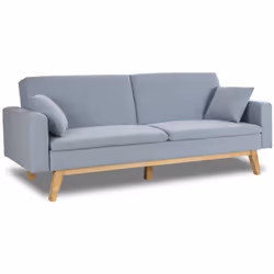 Caractéristiques : SOFA LIT 3 PLACES DESIGN NORDIQUE ET FONCTIONNEL Siège 3 places, lit 2 places. Comprend deux coussins dans ...