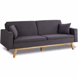 Caractéristiques : SOFA LIT 3 PLACES DESIGN NORDIQUE ET FONCTIONNEL Siège 3 places, lit 2 places. Comprend deux coussins dans ...