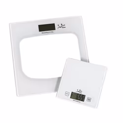 JATA P111, Pèse-personne électronique, 180 kg, 100 g, Transparent, Blanc, kg, lb, ST, Carré