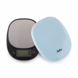 JATA HBAL1202, Balance de ménage électronique, 5 kg, 1 g, Noir, Bleu, Métallique, Acier inoxydable, Métal