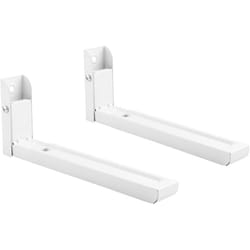 TM Support mural pour micro-ondes Electron, rails extensibles de 33cm à 48cm et pliables, jusqu'à 35kg, en acier, couleur Blanc