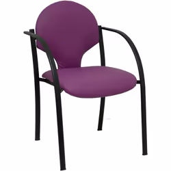 PIQUERAS Y CRESPO Pack de 2 chaises confidantes ergonomiques avec bras fixes intégrés, empilables et structure de couleur noi ...