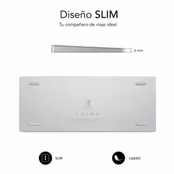 SUBBLIM SUB-KB-3ADC200 clavier Bluetooth QWERTY Espagnole Argent, Blanc