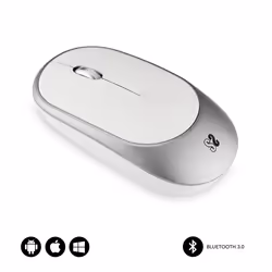 SUBBLIM RATON OPTICO WIRELESS BLUETOOTH SMART GREY, Ambidextre, Optique, Bluetooth, 1600 DPI, Argent, Blanc