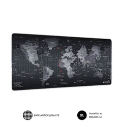 SUBBLIM Mousepad World XL Tapis de souris de jeu Noir