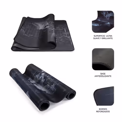 SUBBLIM Mousepad World XL Tapis de souris de jeu Noir