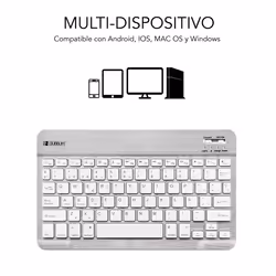 SUBBLIM TECLADO SMART BLUETOOTH SILVER Argent, Blanc QWERTY Espagnole