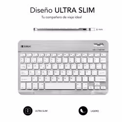 SUBBLIM TECLADO SMART BLUETOOTH SILVER Argent, Blanc QWERTY Espagnole