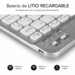 SUBBLIM TECLADO SMART BLUETOOTH SILVER Argent, Blanc QWERTY Espagnole - Vue supplémentaire 4