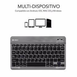 SUBBLIM TECLADO SMART BLUETOOTH GREY Noir, Gris QWERTY Espagnole