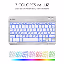 SUBBLIM TECLADO SMART BACKLIT BLUETOOTH SILVER Argent, Blanc QWERTY Espagnole - Vue supplémentaire 5
