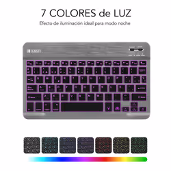 SUBBLIM TECLADO SMART BACKLIT BLUETOOTH GREY Noir, Gris QWERTY Espagnole - Vue supplémentaire 5