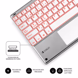 SUBBLIM TECLADO SMART BACKLIT TOUCHPAD BLUETOOTH SILVER Argent, Blanc QWERTY Espagnole - Vue supplémentaire 4
