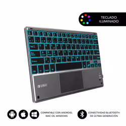 SUBBLIM TECLADO SMART BACKLIT TOUCHPAD BLUETOOTH GREY