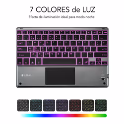SUBBLIM TECLADO SMART BACKLIT TOUCHPAD BLUETOOTH GREY Noir, Gris QWERTY Espagnole - Vue supplémentaire 5
