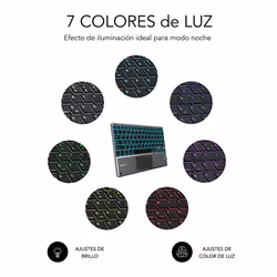SUBBLIM TECLADO SMART BACKLIT TOUCHPAD BLUETOOTH GREY Noir, Gris QWERTY Espagnole - Vue supplémentaire 6