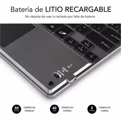 SUBBLIM TECLADO SMART BACKLIT TOUCHPAD BLUETOOTH GREY Noir, Gris QWERTY Espagnole - Vue supplémentaire 7