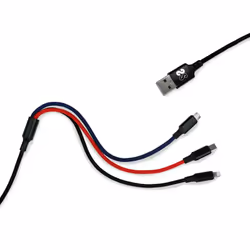 SUBBLIM SUB-CAB-3IN101 câble USB 1 m USB 3.2 Gen 1 (3.1 Gen 1) USB A USB C/Micro-USB B/Lightning Noir, Bleu, Rouge