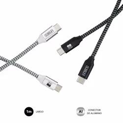 SUBBLIM PACK 2 CABLES USB TIPO USB-C A USB-C 1 M BLACK/SILVER câble USB