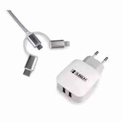 SUBBLIM SUB-CHG-1ZWC01, Intérieure, Secteur, 5 V, 1 m, Argent, Blanc