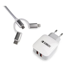 SUBBLIM SUB-CHG-1ZWC01 chargeur d'appareils mobiles Universel Argent, Blanc Secteur Charge rapide Intérieure