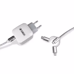 SUBBLIM SUB-CHG-1ZWC01 chargeur d'appareils mobiles Universel Argent, Blanc Secteur Charge rapide Intérieure