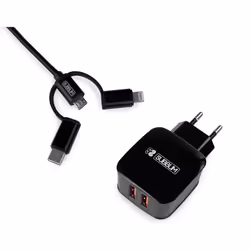 SUBBLIM SUB-CHG-1ZWC02, Intérieure, Secteur, 5 V, 1 m, Noir
