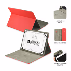 SUBBLIM SUB-CUT-1CT002 étui pour tablette 10.1" Folio Rouge