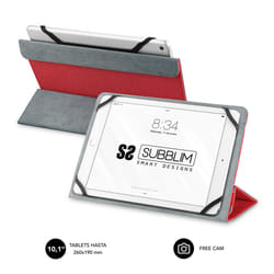 SUBBLIM SUB-CUT-2FC002 étui pour tablette 10.1" Folio Rouge