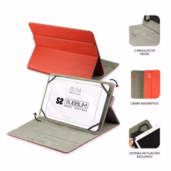 SUBBLIM SUB-CUT-3RE002 étui pour tablette 10.1" Folio Rouge