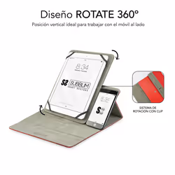 SUBBLIM SUB-CUT-3RE002 étui pour tablette 10.1" Folio Rouge