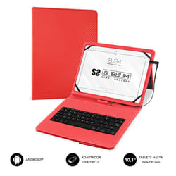 SUBBLIM SUB-KT1-USB002 clavier pour tablette Rouge Micro-USB QWERTY Espagnole