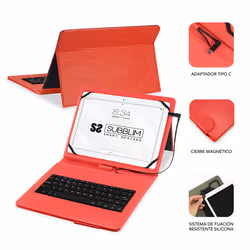 SUBBLIM SUB-KT1-USB002 clavier pour tablette Rouge Micro-USB QWERTY Espagnole