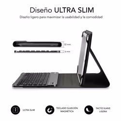 SUBBLIM SUB-KT2-BT0001 clavier pour tablette Noir Bluetooth QWERTY Espagnole