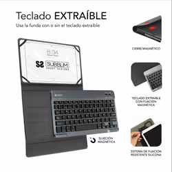 SUBBLIM SUB-KT2-BT0001 clavier pour tablette Noir Bluetooth QWERTY Espagnole