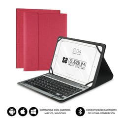 SUBBLIM SUB-KT2-BT0003 clavier pour tablette Rouge Bluetooth QWERTY Espagnole