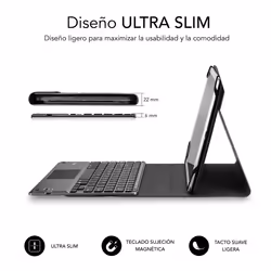SUBBLIM SUB-KT2-BTP001 clavier pour tablette Noir, Gris Bluetooth QWERTY Espagnole