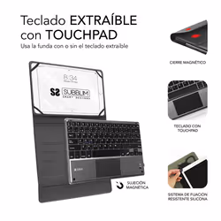 SUBBLIM SUB-KT2-BTP001 clavier pour tablette Noir, Gris Bluetooth QWERTY Espagnole